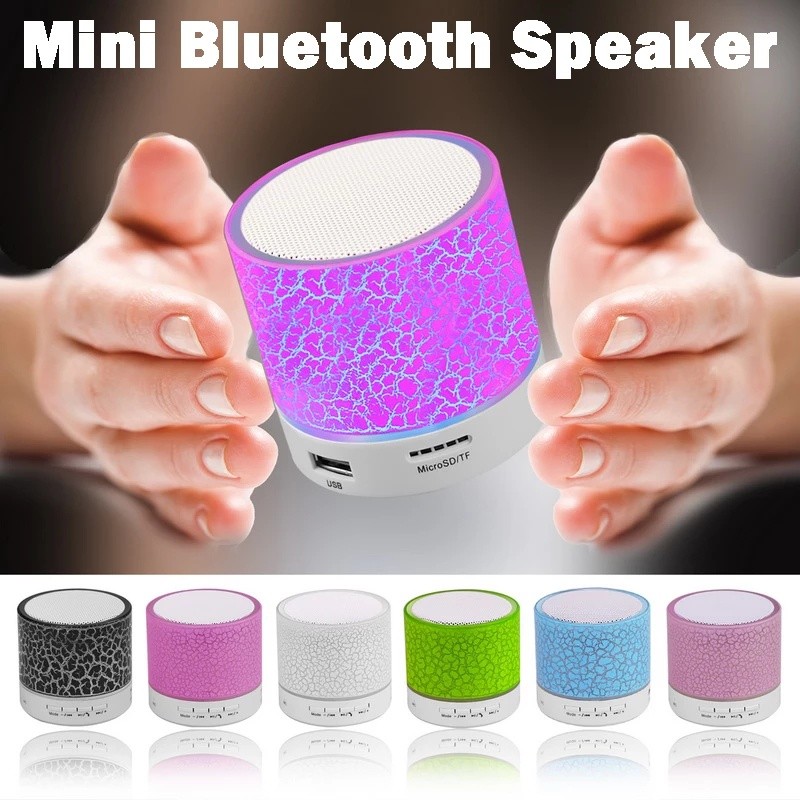 ใหม่ A9 ลําโพงบลูทูธไร้สายขนาดเล็ก LED Crack TF USB AUX MP3 FM สเตอริโอซับวูฟเฟอร์เครื่องเล่นเสียงลําโพงบลูทูธแบบพกพา Burstod
