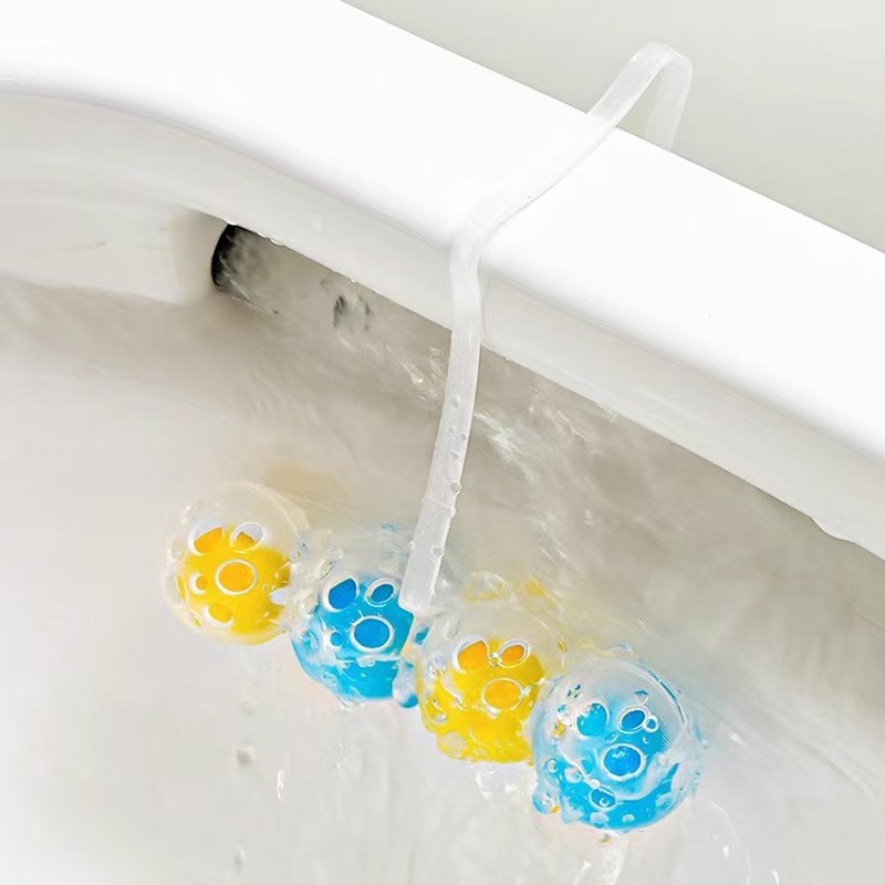 4-in-1ลูกบอลดับกลิ่นชักโครกแบบแขวน  ต้านเชื้อแบคทีเรียและระงับกลิ่น พร้อมกลิ่นหอมยาวนาน - รูปที่ 3