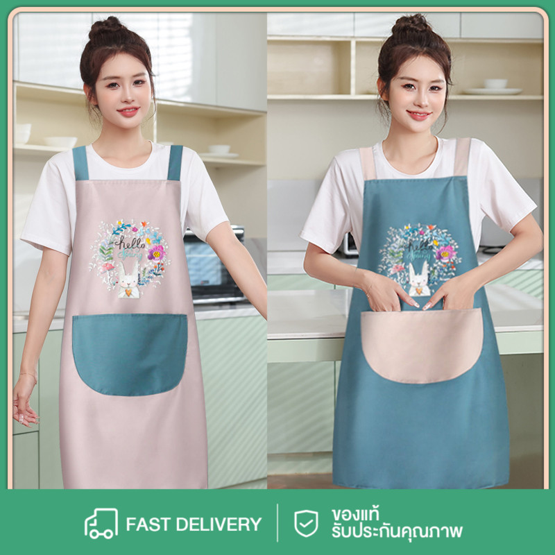 ผ้ากันเปื้อน (มีผ้าเช็ดมือในตัว)เนื้อผ้า PVC มีให้เลือกซื้อ4สี ร้านกาแฟ แบบสวม