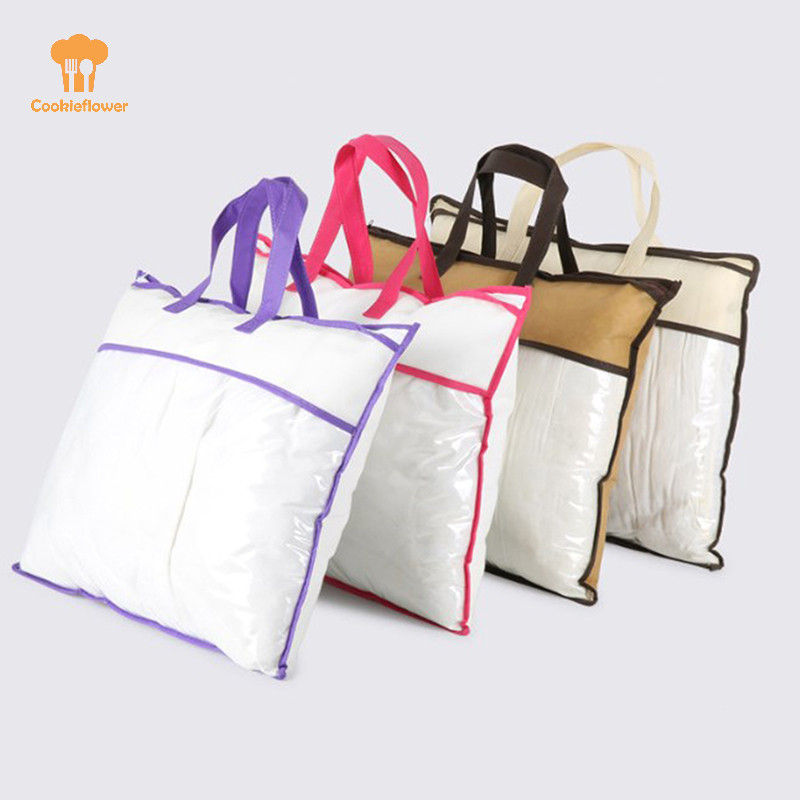 CKFR โปร่งใสไม่ทอบรรจุผ้าห่มผ้านวมซิปถุงเก็บกันฝุ่นในครัวเรือน Organizer Bag Tote Bag ขนาดต่างๆใหม่