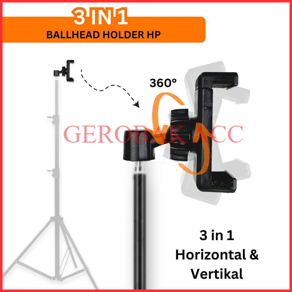 BEST HOLDER BALLHEAD TRIPOD HP HORIZONTAL VERTICAL 360 MULTIFUNCTION CART ACC