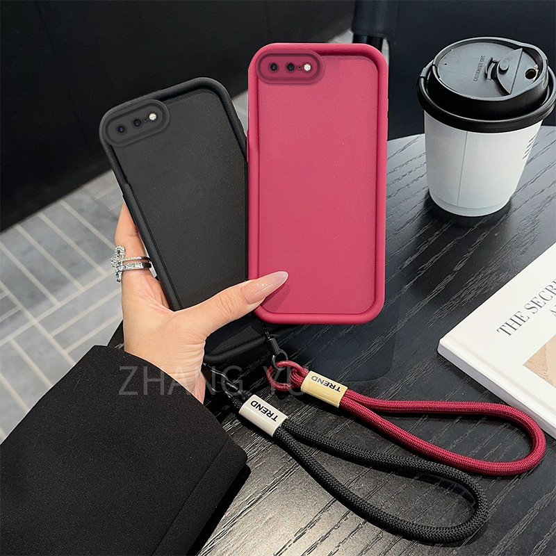 ฟรี Lanyard Case สําหรับ iPhone 7 8 6 6s plus เคสโทรศัพท์ยุโรปและอเมริกาฝาครอบใหม่