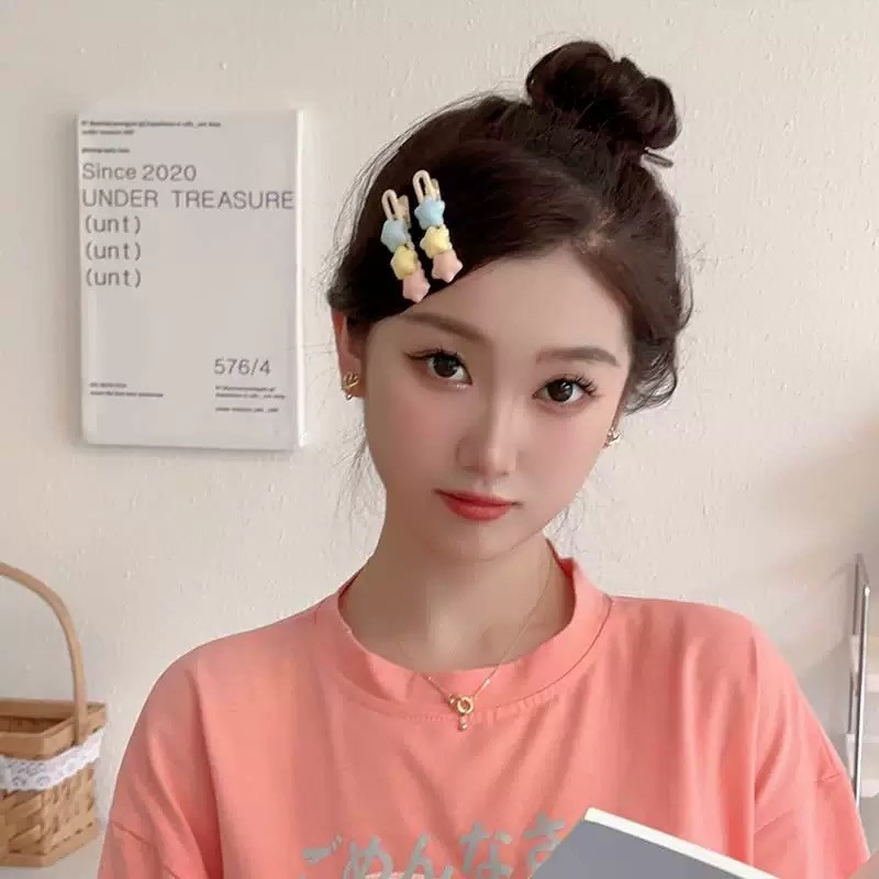 น่ารักครีมหวาน Tricolor ดาวห้าแฉก Duckbill คลิปสาวหัวใจคลิปด้านข้างคลิป Bangs Star Hairpin หญิง ราคา ถูกที่สุด ดีลบีเคเค แกลเลอรีภาพที่ 3
