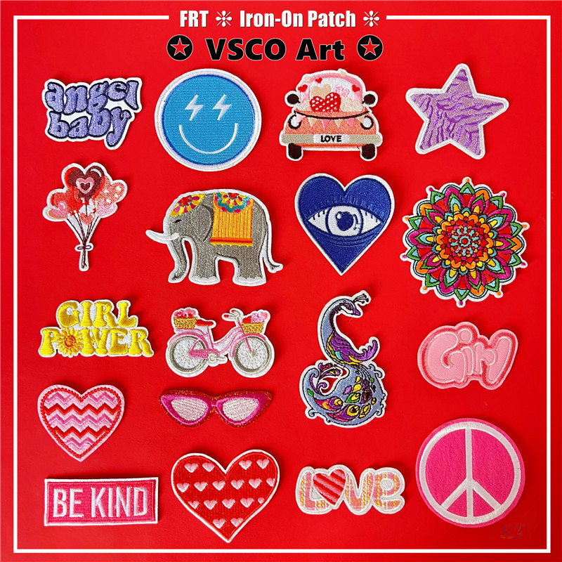 ☸ Mixed VSCO Art - แผ่นแปะรีดเสน่ห์แปลกใหม่ ☸ 1 ชิ้น DIY เย็บบนเหล็กบนป้ายแพทช์