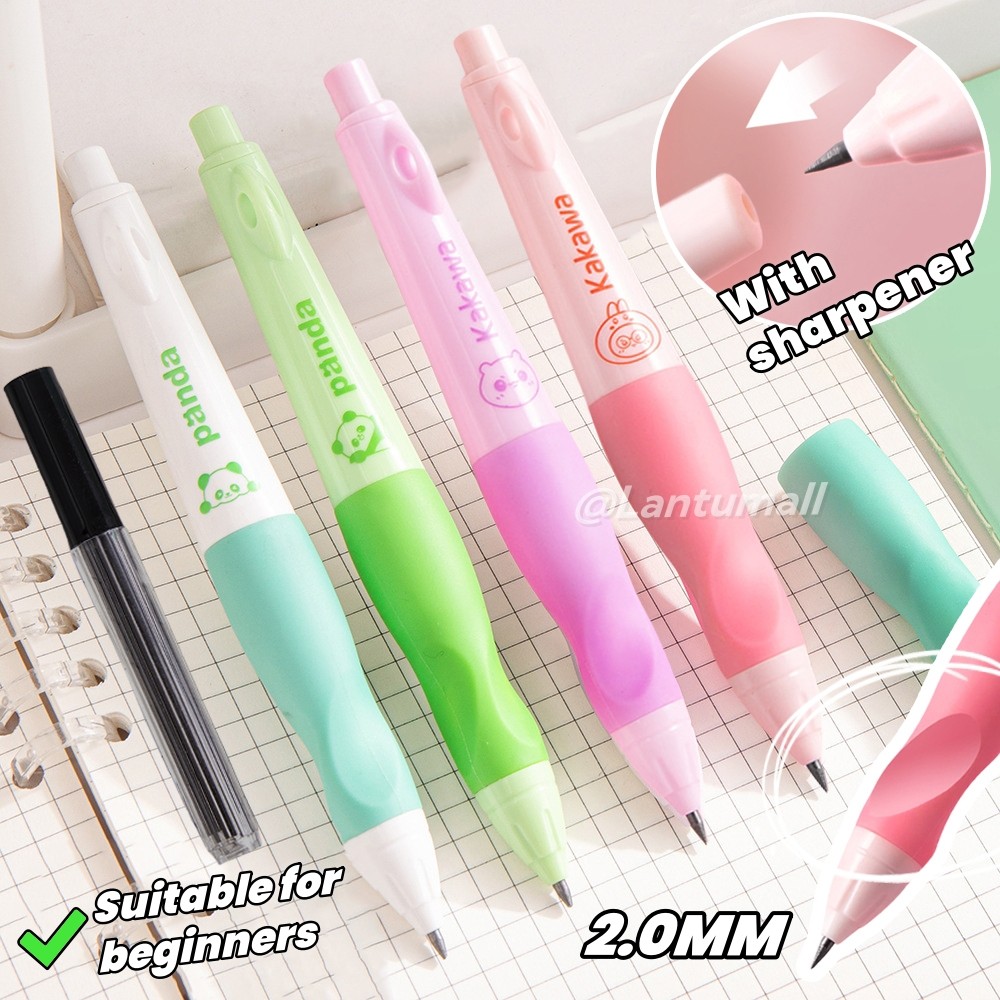 Creative การ์ตูน Positive Posture ดินสอกด HB/2.0 นักเรียนกดปากกาเครื่องเขียน WJ641