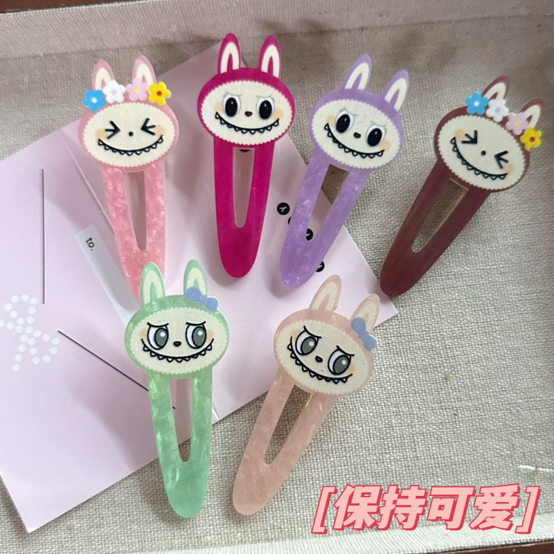 เกาหลีสไตล์ใหม่ Labubu กิ๊บติดผมการ์ตูนสร้างสรรค์คลิปหน้าม้าเหมาะสําหรับเด็กผู้หญิง
