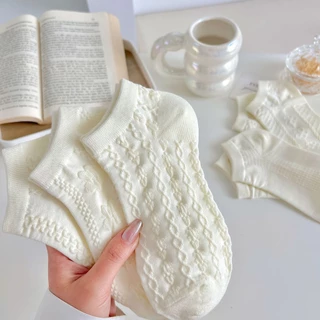 พร้อมส่ง : ถุงเท้า 5 คู่ ข้อสั้น ขาวล้วน แต่งลูกไม้น่ารัก เรียบหรู ใส่ได้ทุกวัน เนื้อผ้านุ่ม แฟชั่น