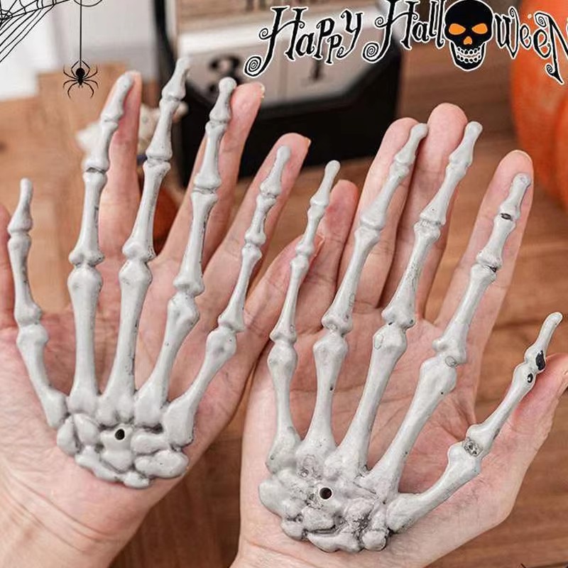 1คู่ฮาโลวีนโครงกระดูกมือ-สมจริงพลาสติกปลอมมือกระดูก-น่ากลัวบ้านผีสิงเครื่องประดับ-ฉากสยองขวัญอุปกรณ์ประกอบฉาก-ฮาโลวีนพรรคตกแต่งอุปกรณ์