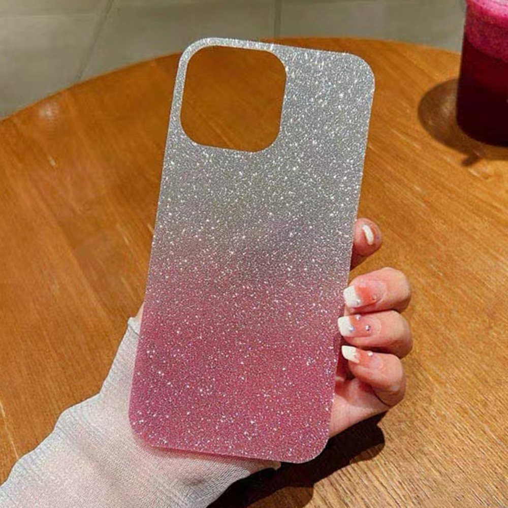 Gradient Glitter กระดาษกระดาษแข็งเงา Jam สําหรับ iPhone 16ProMax 16Pro 16Plus 15 14 13 12 11 Pro Max กลับกระดาษ Jam