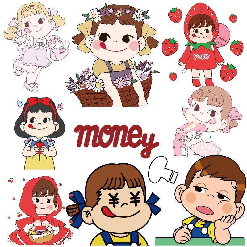 ลูกอม ฟูจิยะ เสื้อยืดการ์ตูนน่ารักการพิมพ์การถ่ายโอนร้อนสติกเกอร์ล้างทําความสะอาดได้สติกเกอร์ปั๊มร้อนตกแต่งแฟชั่นของขวัญสร้างสรรค