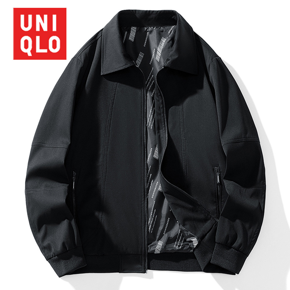 UNIQLO ยูนิโคล่ 2024 ฤดูใบไม้ร่วงใหม่อินเทรนด์เยาวชนเสื้อลําลองอเนกประสงค์ผู้ชายเสื้อแจ็คเก็ตคอปกแบรนด์อินเทรนด์ญี่ปุ่น