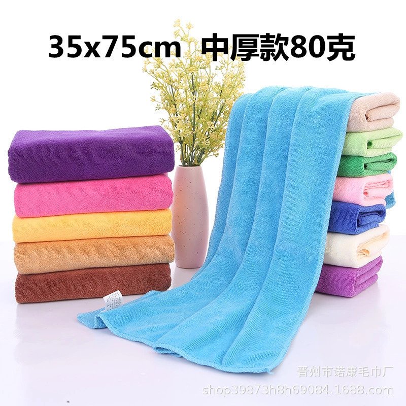 ผู้ผลิตขายส่ง 80g 35x75 Fine Fiber ตัดผมผ้าเช็ดตัว Baotou Beauty Salon ดูดซับน้ํา Quick-Drying โลโก้