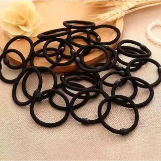 S0044 [ถูกสุด ราคาส่ง] ยางรัดผม มาตรฐาน สีดำ ความยืดหยุ่นสูง ยางมัดผม เกาหลี ญี่ปุ่น