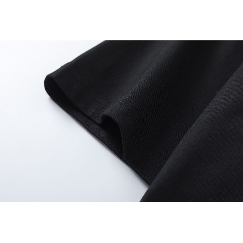 #T8 ด้านหน้าและด้านหลังโมโนโครมที่เขียนด้วยลายมือพิมพ์ตัวอักษรคู่เกาหลีขนาดบวกผ้าฝ้าย สตรีทแวร์ คอกลมยอดนิยมกราฟิกทีวินเทจ ไม่จํากัดเพศ เสื้อยืดส