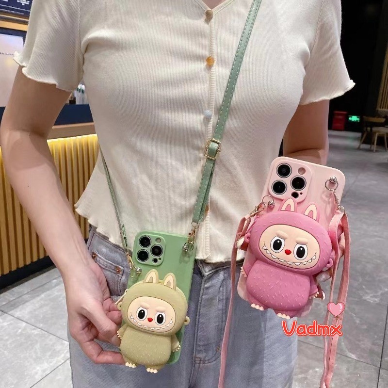 Labubu กระเป๋าใส่เหรียญสําหรับ Vivo Y03 Y18 Y28 Y200 Y100 Y17S Y35 Y78 Plus Y22S Y36 Y02 Y77E Y76S Y