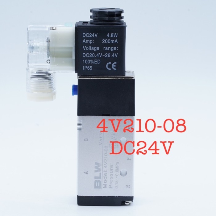 BLW Solenoid วาล์ว 4V210-08 DC 24V 1/4 "ตรง Air Valve สําหรับ Pneumatic Actuator | 2.048.0293 | 4V21