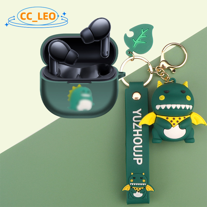 For Redmi Buds 6 Lite Case Cartoon Dinosaur Keychain Pendant Redmi Buds 6 Lite Silicone Soft Case Cu