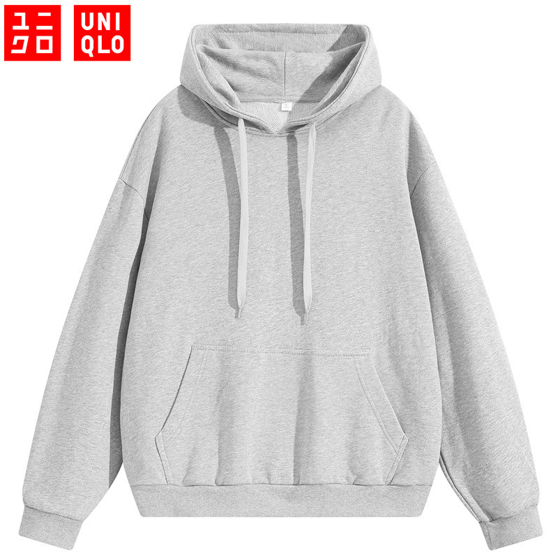 UNIQLO เสื้อคลุมแขนยาวสีพื้น เสื้อกันหนาว มีฮู้ด /เสื้อฮู้ดผู้หญิง