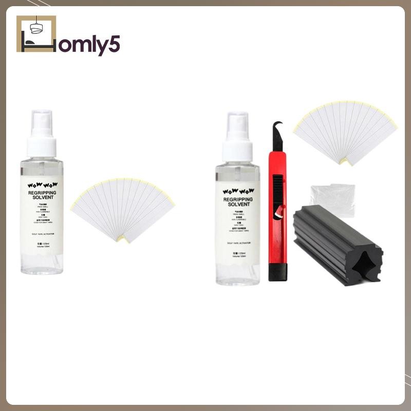 [Homyl5] Golf Club Grip Kit 15 Grip Tape Strips Spray Solvent Professional Club Cover