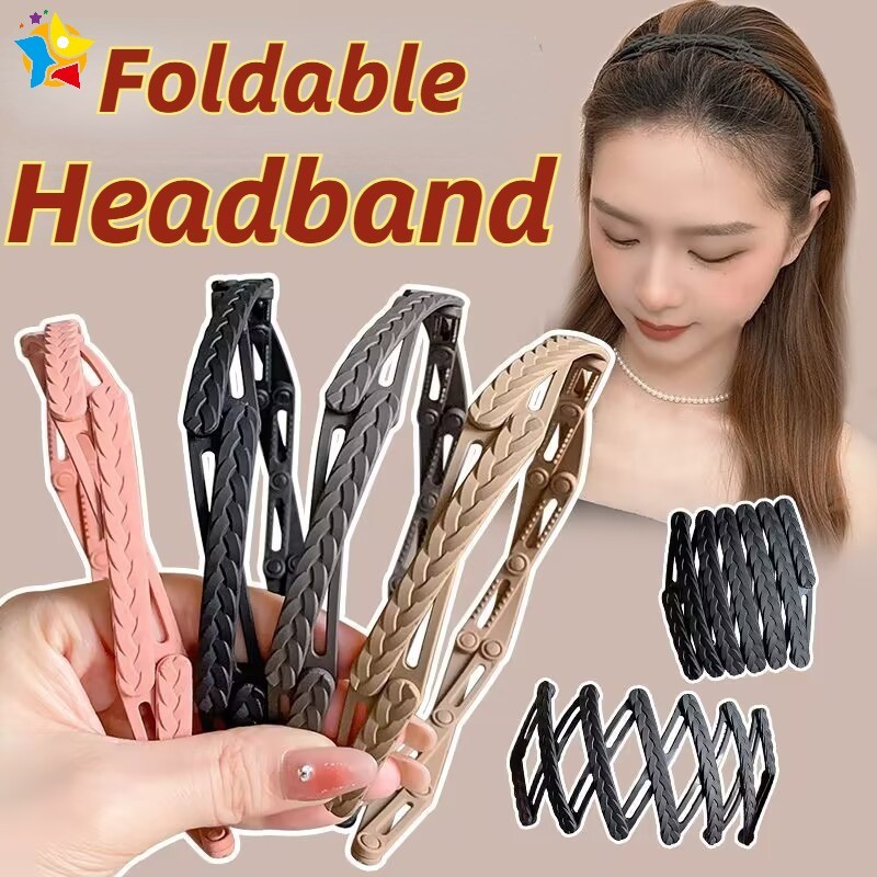 แบบพกพาพับหูผมข้าวสาลีห่วงผู้หญิงสุภาพสตรีที่สง่างามลื่นคาดศีรษะเดินทางขยายผมวงอุปกรณ์ผม