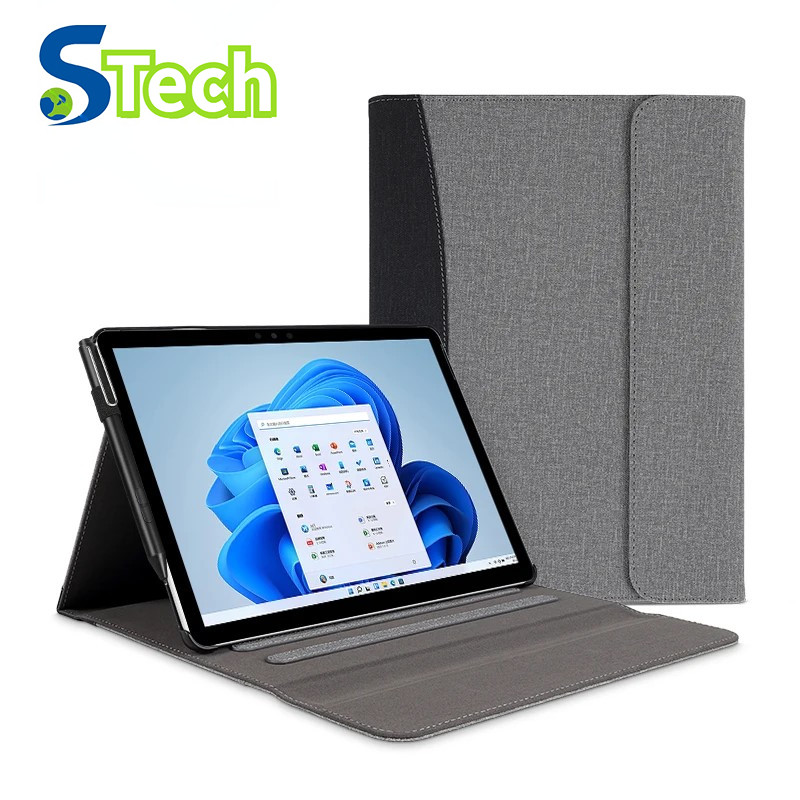 กรณีหรูหราสําหรับ Microsoft Surface Pro 8 9 13 "2021 แท็บเล็ต Pu หนัง Surface Pro 7 6 5 4 Go 2 3 ธุรกิจแขน Fundas