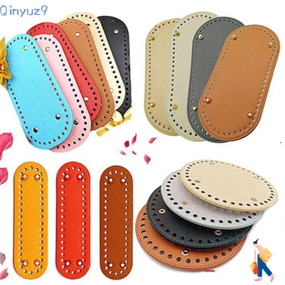 Qinyuz9 กระเป๋าก้นกระเป๋ายาวอะไหล่ DIY ด้วย 52 หลุมกระเป๋าถักโครเชต์หนัง PU