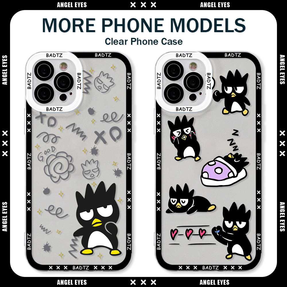 น่ารัก BADTZ-MARU เคสโทรศัพท์สําหรับ iPhone 16 15 14 Plus 13 12 11 Pro Max X Xs XR 8 7 Clear TPU Soft Cover