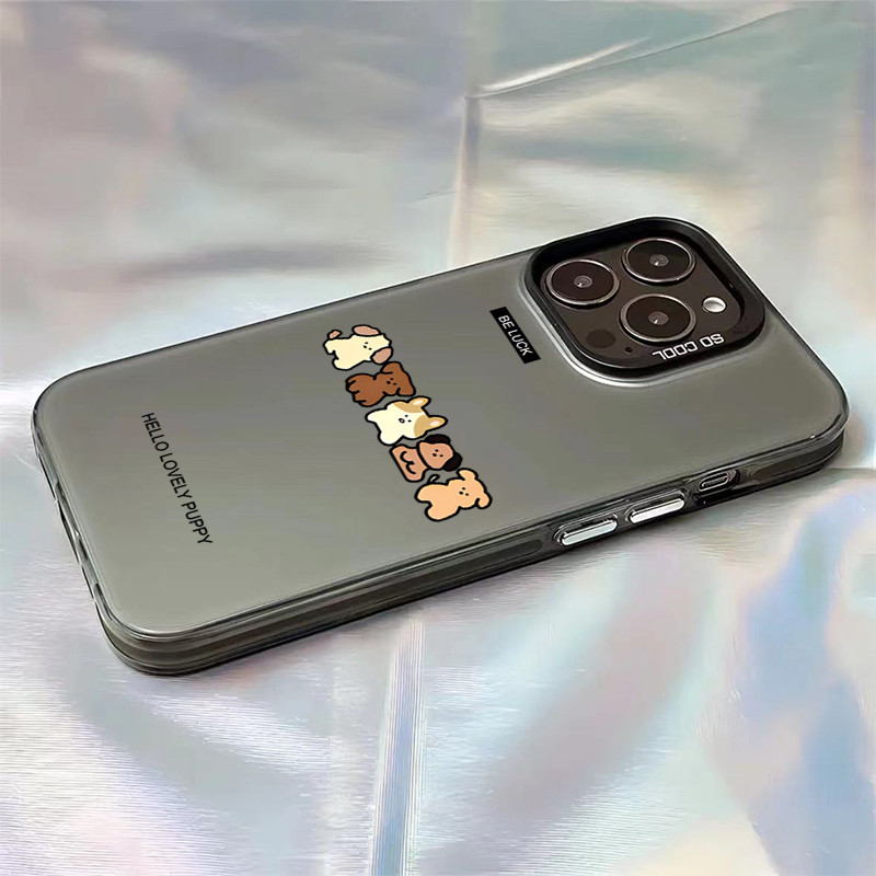 โลหะชุบโลหะด้วยไฟฟ้า ไอโฟนสัตว์น้อยน่ารักfor 11 iPhone 12 13 14 15Pro MAX X XS XR 7 8Plus เคสโทรศัพท์