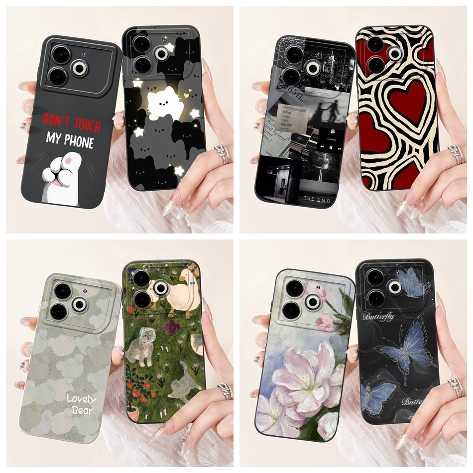 Tecno Pova 6 Neo เคสป้องกันเลนส์ Pova6 Neo 2024 แฟชั่นทาสีซิลิโคนอ่อนนุ่มเคสโทรศัพท์