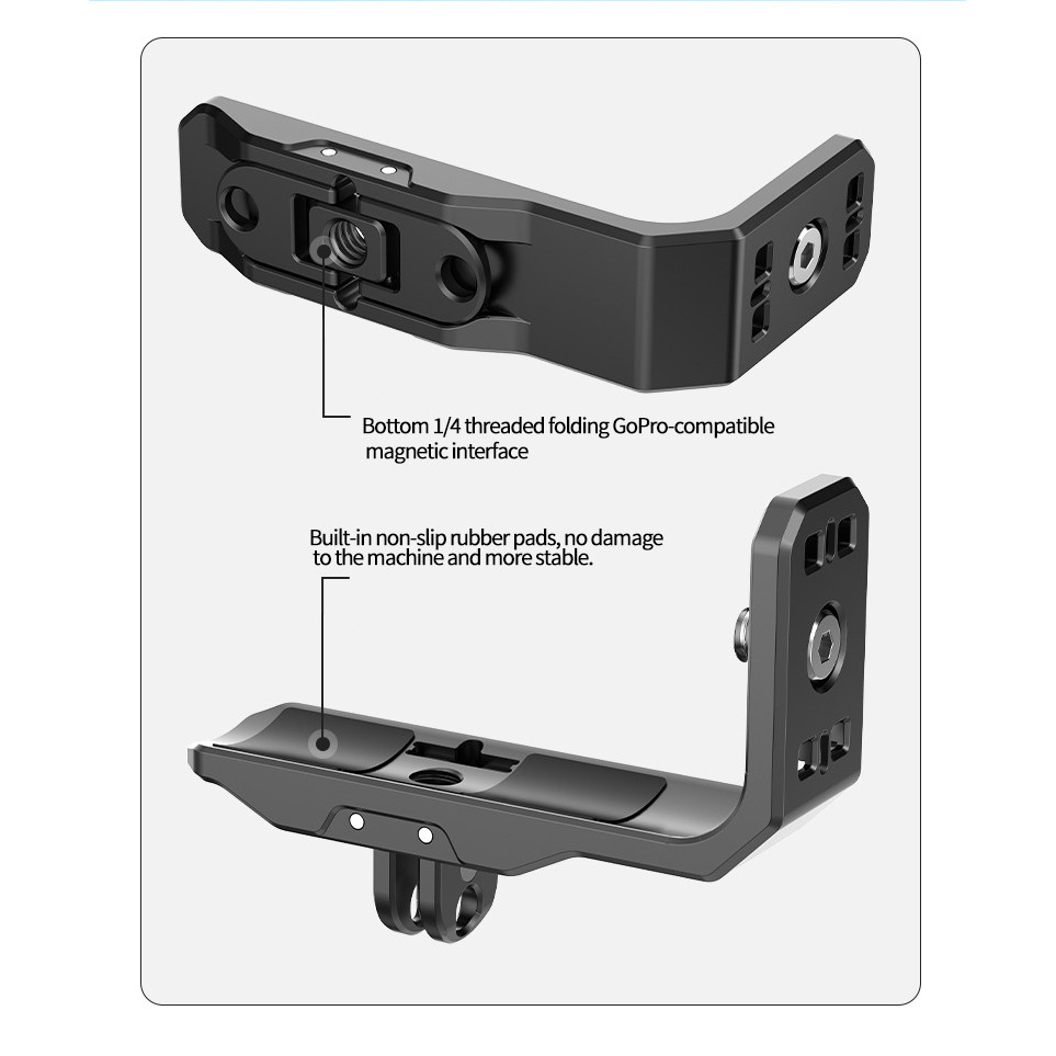 BGNING เข้ากันได้กับกล้อง Insta360 X3/X4/X5 แม่เหล็ก Quick Release วงเล็บรูปตัว L พร้อมรูเกลียว 1/4