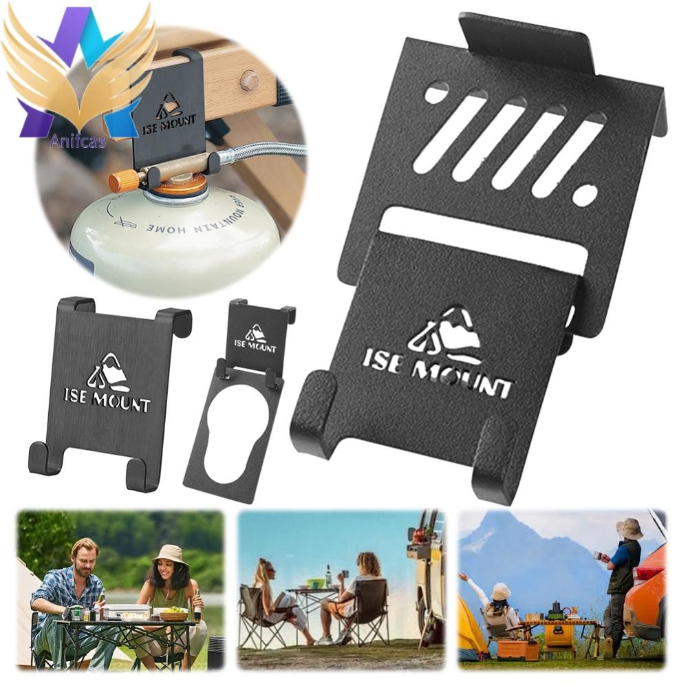 ISE MOUNT กลางแจ้งกระป๋องตะขอแขวนบิวเทนการใช้แก๊สถังแขวนสําหรับโต๊ะตั้งแคมป์