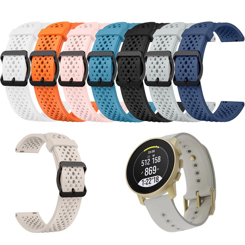 สายซิลิโคน สายรัดระบายอากาศ กว้าง 22 มม. เหมาะสำหรับ Suunto 9 Peak Pro