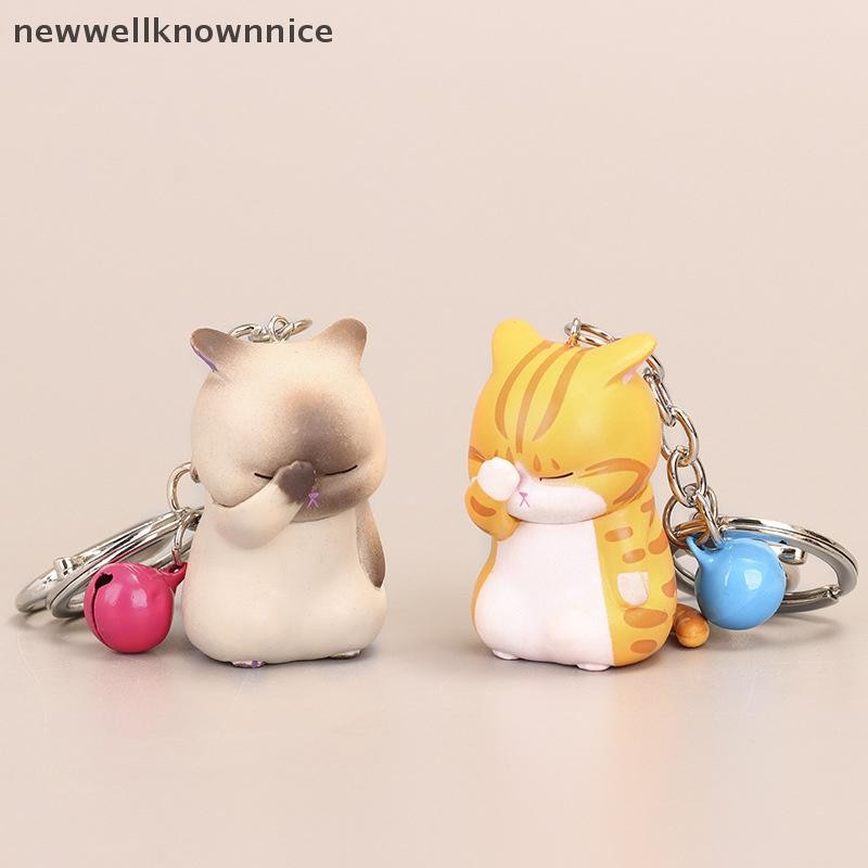 Newwellknownnice พวงกุญแจแมวน่ารักอ้วนลูกแมวพวงกุญแจ Trinket กระเป๋าเครื่องประดับคีย์ TH