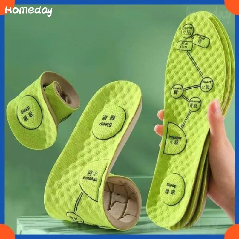 Acupressure Sports Insole ใส่รองเท้า Pad Arch Support Heel Cushion Unisex Foot Care ขนาด 35-46