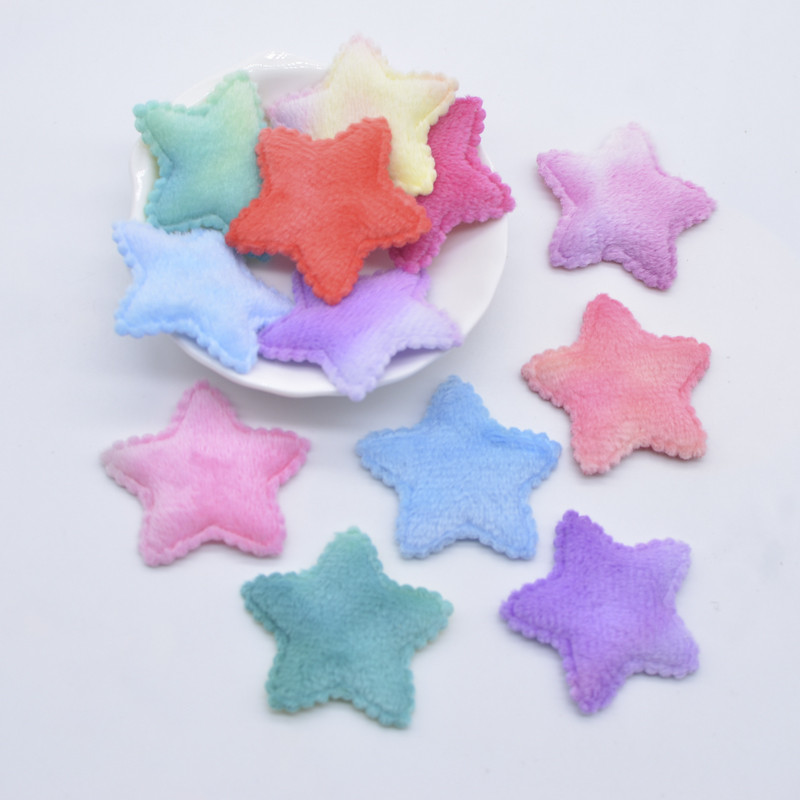 50 ชิ้น 40 มิลลิเมตร Soft Plush Furry Star Applique สําหรับ DIY Headdress กิ๊บติดผม Bow Decor อุปกรณ์เสริมเสื้อผ้าหมวกรองเท้าเย็บแพทช์
