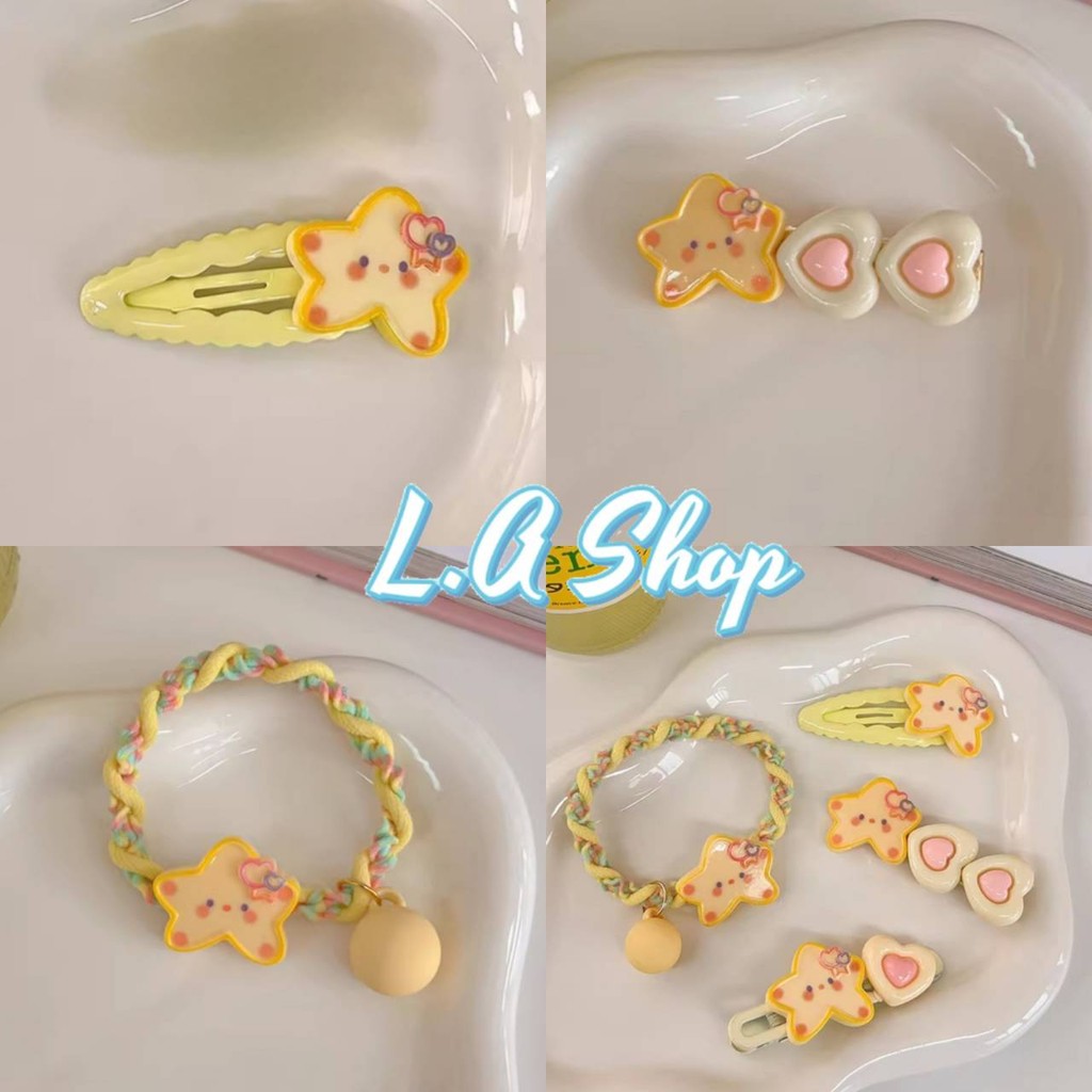L.A Shop​-​พร้อมส่ง ยางรัดผม กิ๊บลายดาว ยืดหยุ่นสูง น่ารักมากๆทนทาน "TM-5"