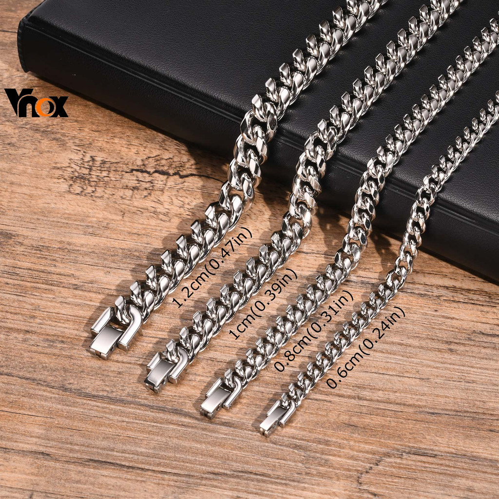 Vnox สร้อยข้อมือโซ่คิวบาสําหรับผู้ชายผู้หญิง,Sturdy สแตนเลส Link Chian,Hypoallergenic Non Fade เครื่องประดับของขวัญอุปกร