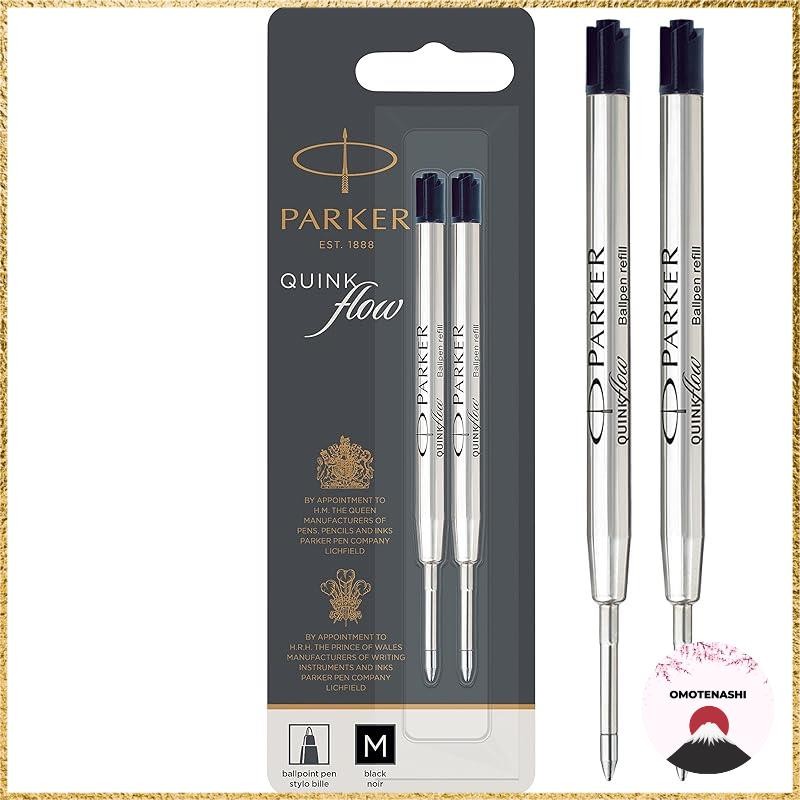 PARKER Parker 1950372 Pen Refill Black Medium 2 pcs