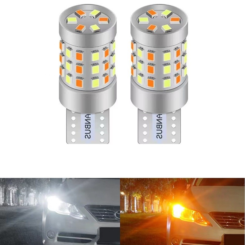 Yหลอดไฟ W5W LED 2 T10 9-30V สองสี CANbus 2016 42SMD 168 194 LED รถลิ่มเลี้ยวด้านข้างอ่านหนังสือภายใน