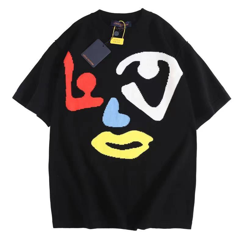เสื้อยืดแขนสั้นผ้าถัก Jacquard ยิ้มหลวมแฟชั่นอินเทรนด์ใหม่ BCTYR