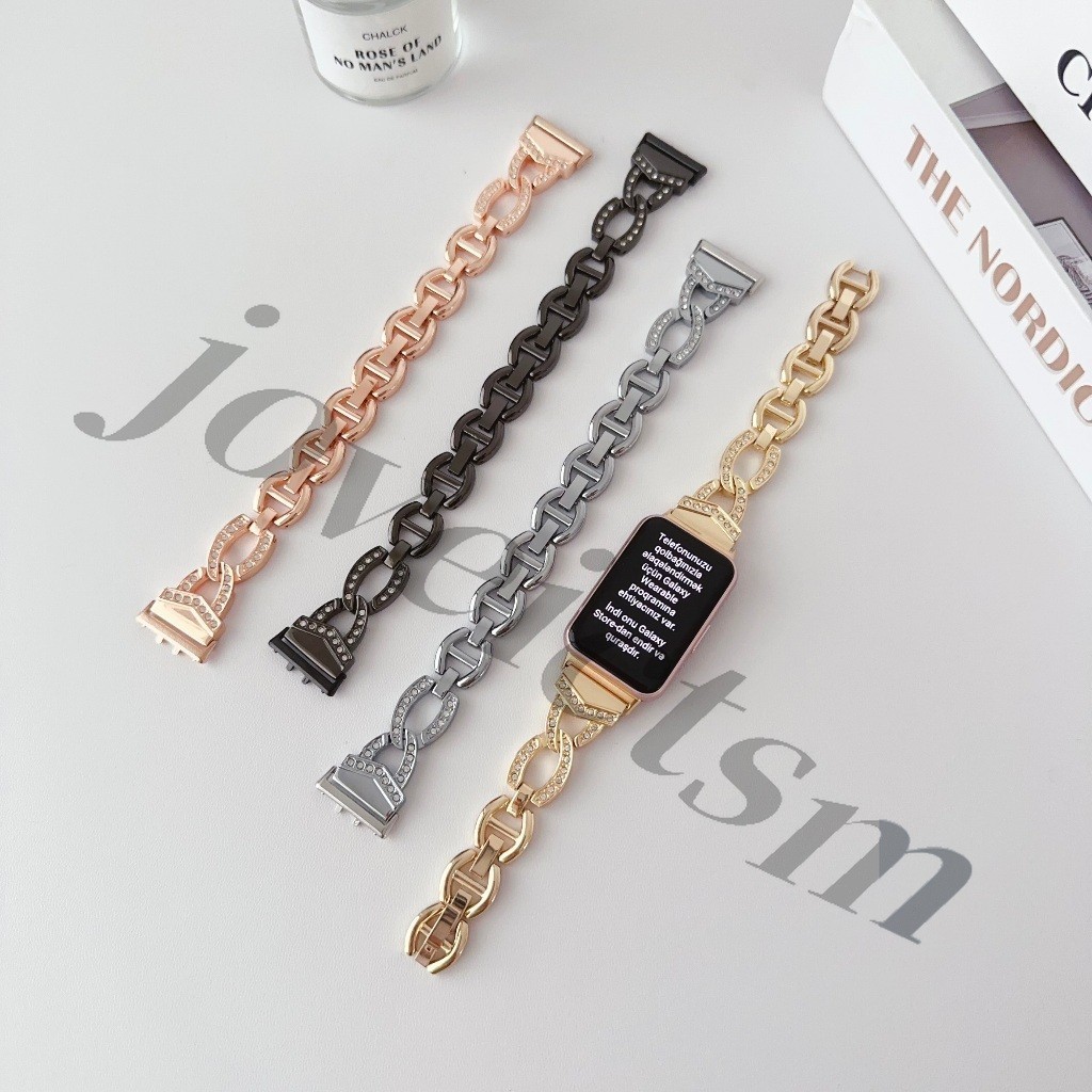 สร้อยข้อมือเพชรกลิ่นหอมขนาดเล็กฤดูร้อน Samsung Galaxy Fit3 สายโลหะเปลี่ยนสายรัดข้อมือ SM-R390 สายสแตนเลสสายผู้หญิง