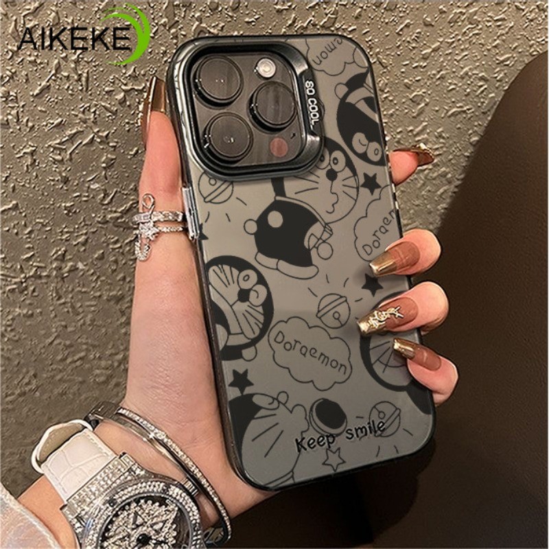 น่ารักการ์ตูนโดราเอมอนเคสโทรศัพท์สําหรับiphone 16 15 14 Plus 13 12 11 Pro Max XR XS Max X 8 7 Plus SE 2022 2020 16ProMaxปลอกแข็งกันกระแทกฝาครอบโทรศัพท์