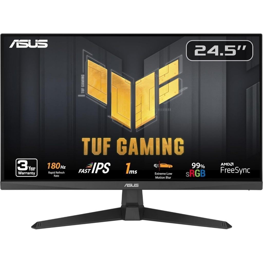 ASUS TUF Monitor VG259Q3A 24.5" IPS 180Hz, Fast IPS, ELMB, 1ms (GTG), FreeSync™,99% sRGB, SPK สินค้า