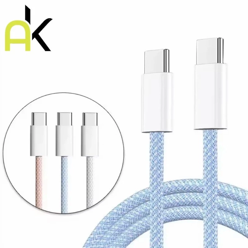 AK สายถัก USB Micro to Type-C Fast Charging Data SYNC สายชาร์จสายไฟ