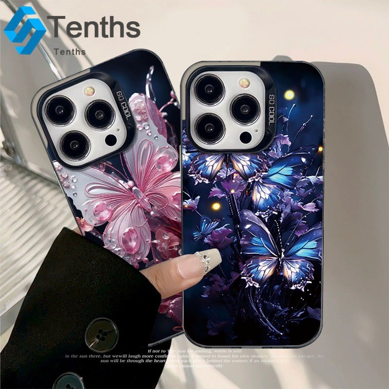 OPPO A38 A18 A58 A57 A77s A17 A15 A16 A54 A55 A3S A74 A95 A94 A96 A76 A78 A16K A5 A9 ผีเสื้อที่มีสีสัน สามารถ เปลือกอ่อน