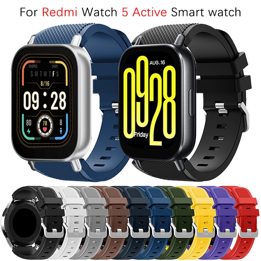 สายนาฬิกาซิลิโคนทดแทนสําหรับ Redmi watch 5 Active/Redmi watch 5 lite สร้อยข้อมือสมาร์ทวอทช์ สายรัดระบายอากาศ