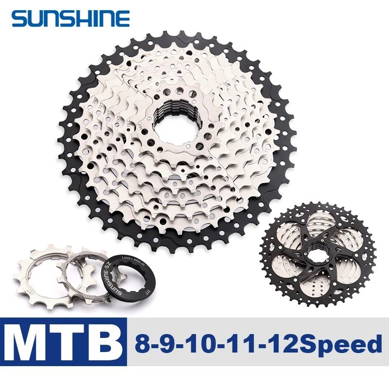 Sunshine 8/9/10/11/12 ความเร็ว Freewheel MTB จักรยานเสือภูเขาจักรยาน Cassette Sprocket Flywheel 32/46/50/52T สําหรับ Shimano SRAM