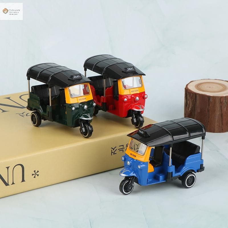 ปลาค็อด โลหะผสมรถสามล้อจําลองย้อนยุครุ่นสามล้อรถจักรยานยนต์ของเล่นรุ่นของเล่นใหม่