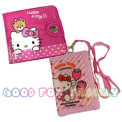 กระเป๋าสตางค์ Hello Kitty คิตตี้ แบบกระดุม แบบตีนตุ๊กแก