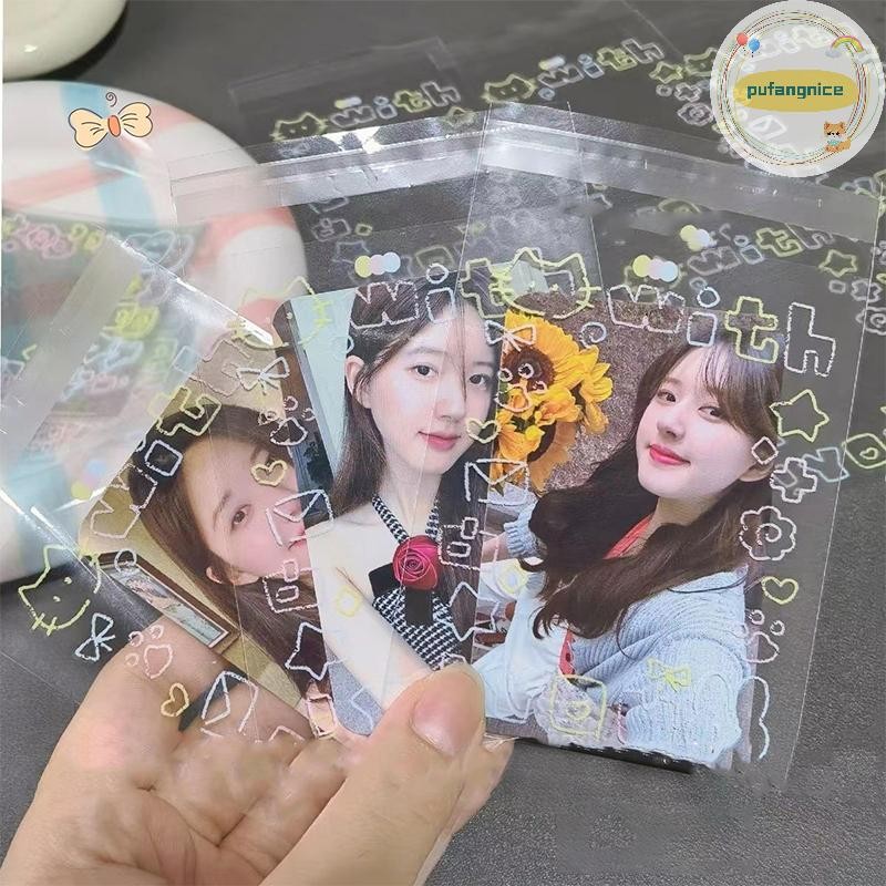 Pufangnice 100 ชิ้นการ์ตูน Graffiti ลูกแมว Self-Adhesive กระเป๋า Candy บรรจุภัณฑ์อาหารกระเป๋าขนาดเล็